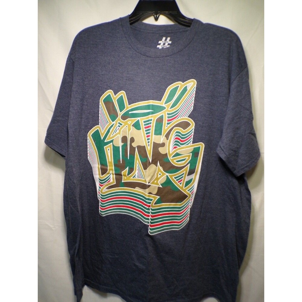 Take That KING Graphic T Shirt Men's XL Gray Camo Halo Cotton Crew Neck